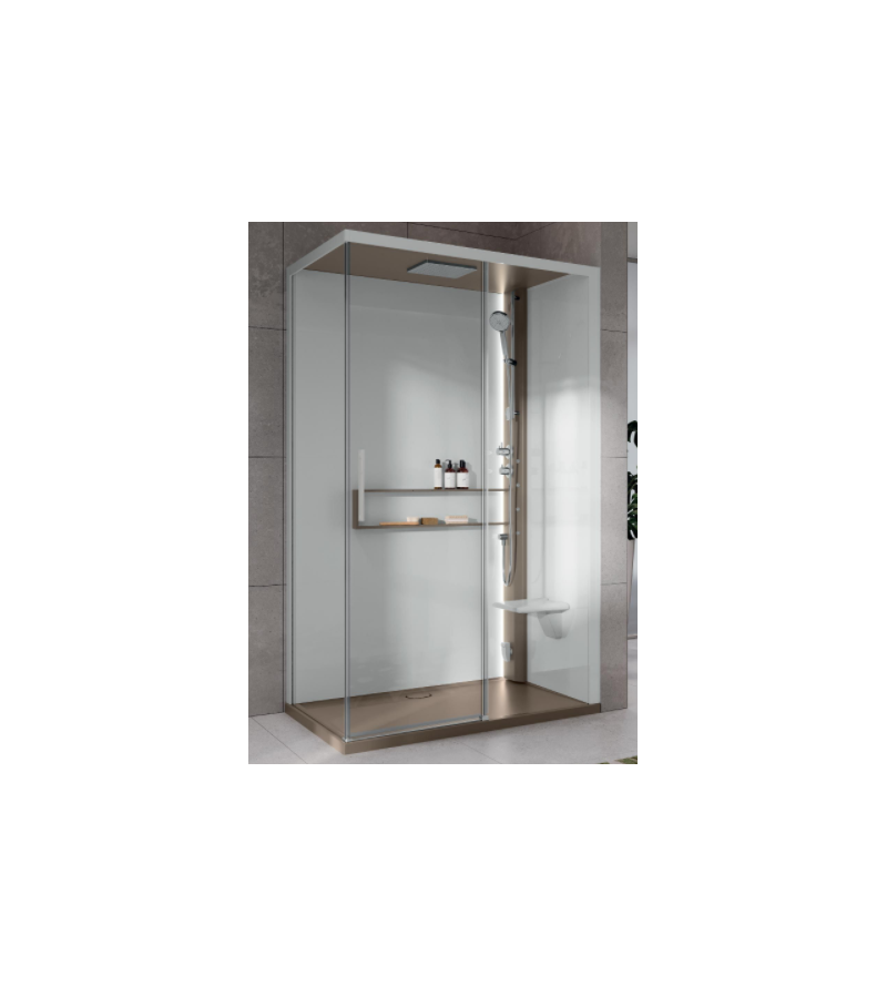 Cabina de ducha asimétrica versión Hammam Novellini Glax 2 2.0 2P
