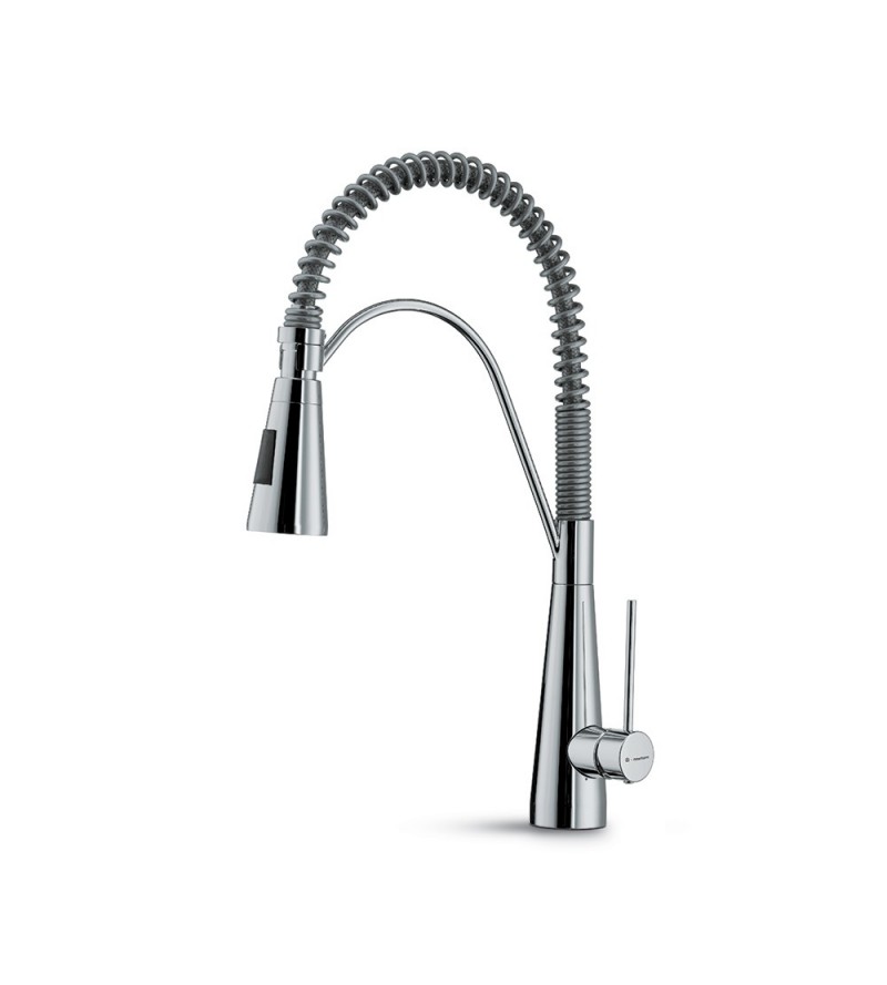 Kitchen sink mixer with spring spout and hand shower Newform Ycon 64203