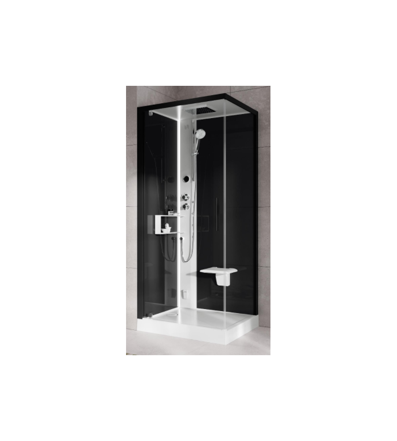 Square multifunction shower enclosure Hammam version Novellini Glax 2 2.0 G + F