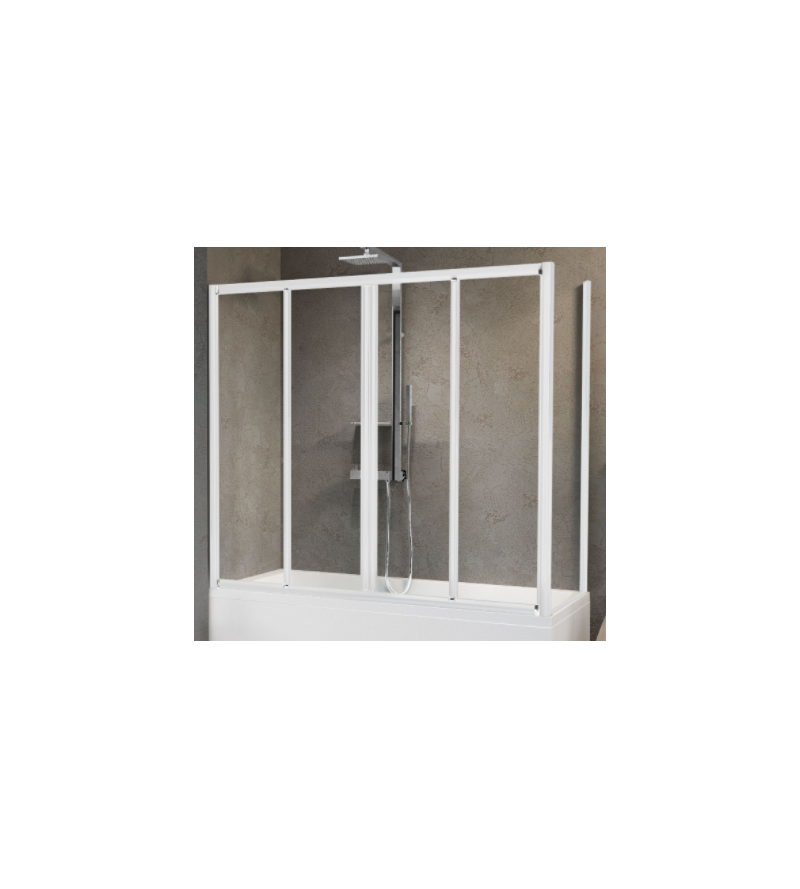Bath screen 2 sliding doors and 2 fixed in line Novellini Aurora 2AV4