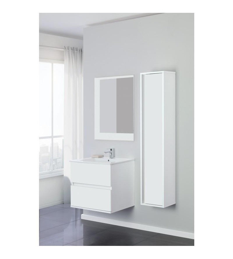 White suspended bathroom composition 60 cm Feridras Fabula 801022