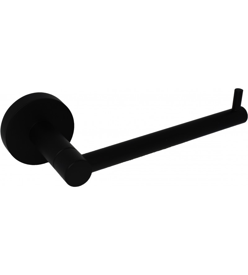 Roll holder round version in matt black Capannoli Hoop HP107 MM