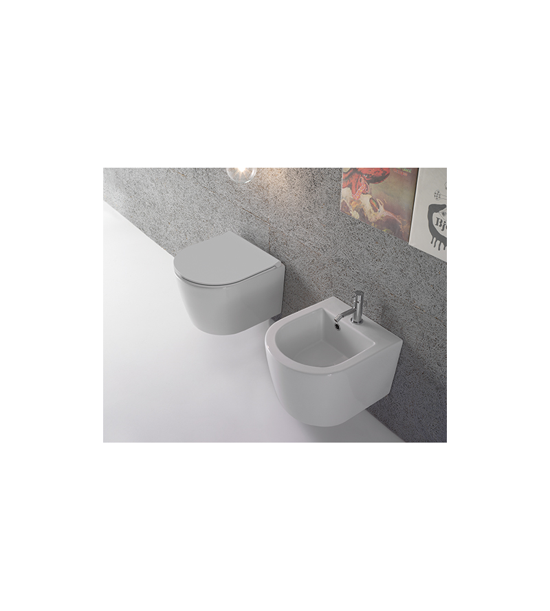 Vaso WC in ceramica installazione sospesa SENZABRIDA® 43.36 Globo Forty3 FOS06