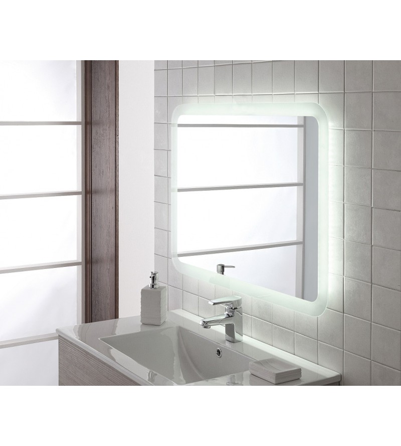 Spiegel 80 x 60 cm mit integriertem LED-Licht Feridras 178037