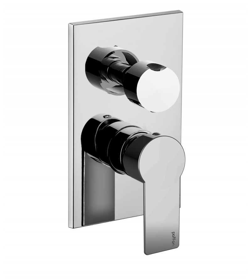 Built-in shower mixer with 3-way diverter in chrome colour Paffoni Tango TA019CR