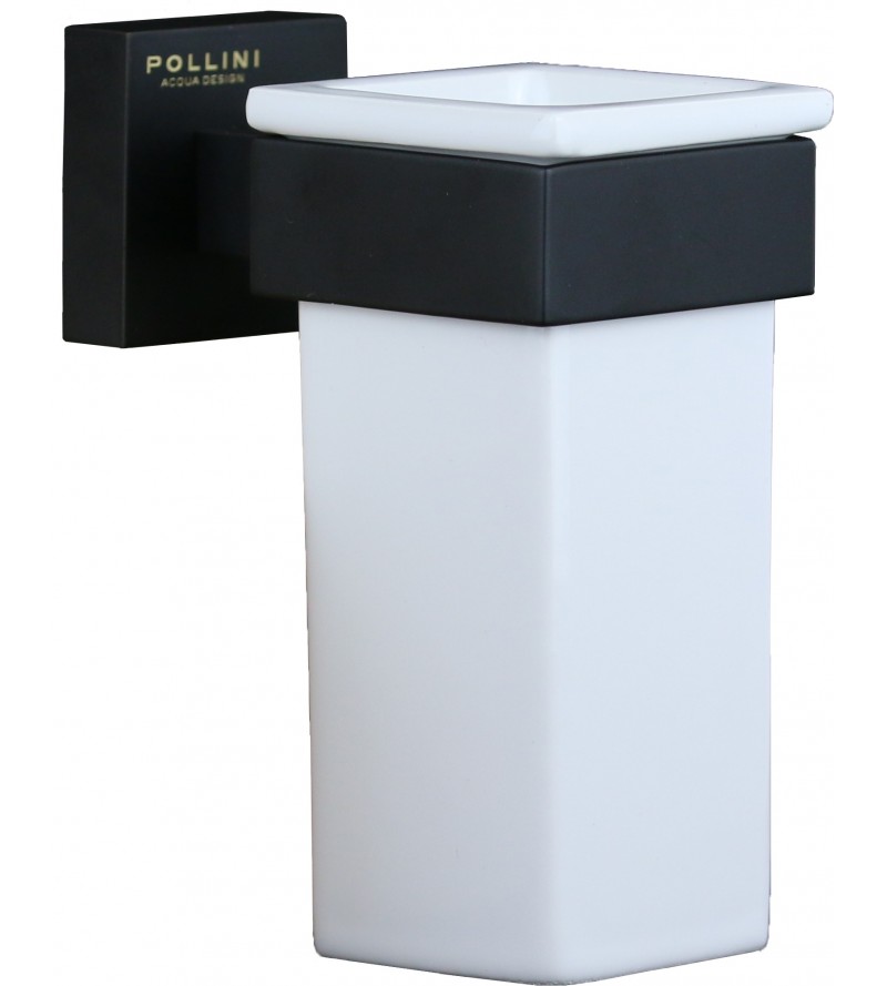 Porta spazzolino con fissaggio a parete in ceramica bianca Pollini Acqua Design Live LV1201M0