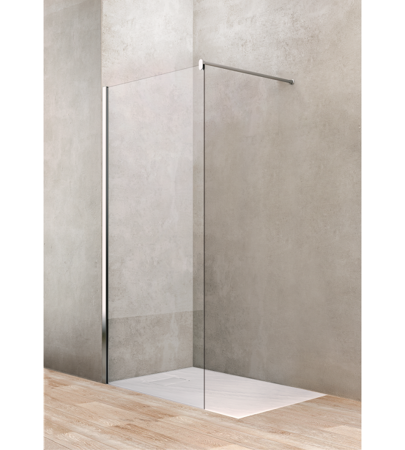 Fixed shower screen 120 cm transparent glass Ercos Gold BBGOLTWI12