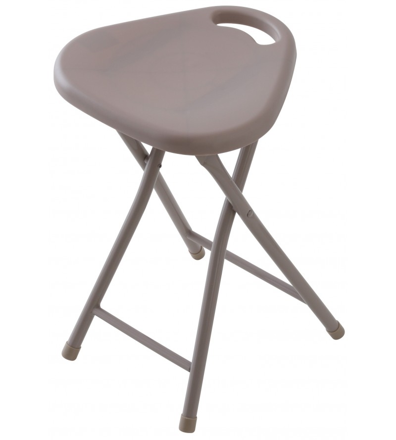 Folding bathroom stool in dove gray color Feridras 868006