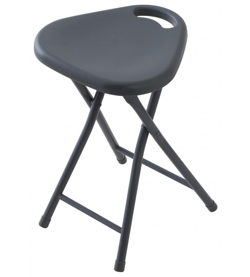 Folding bathroom stool in dove gray color Feridras 868006
