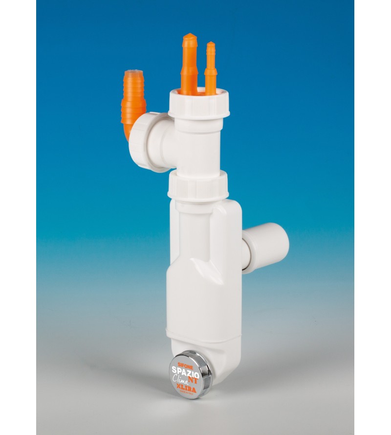 Inspectable space-saving siphon with double drain connection LIRA A8500.01