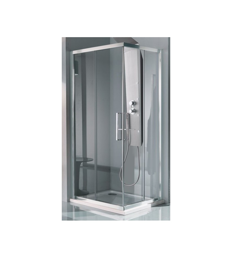 Corner shower enclosure with four doors Samo Europa B7816
