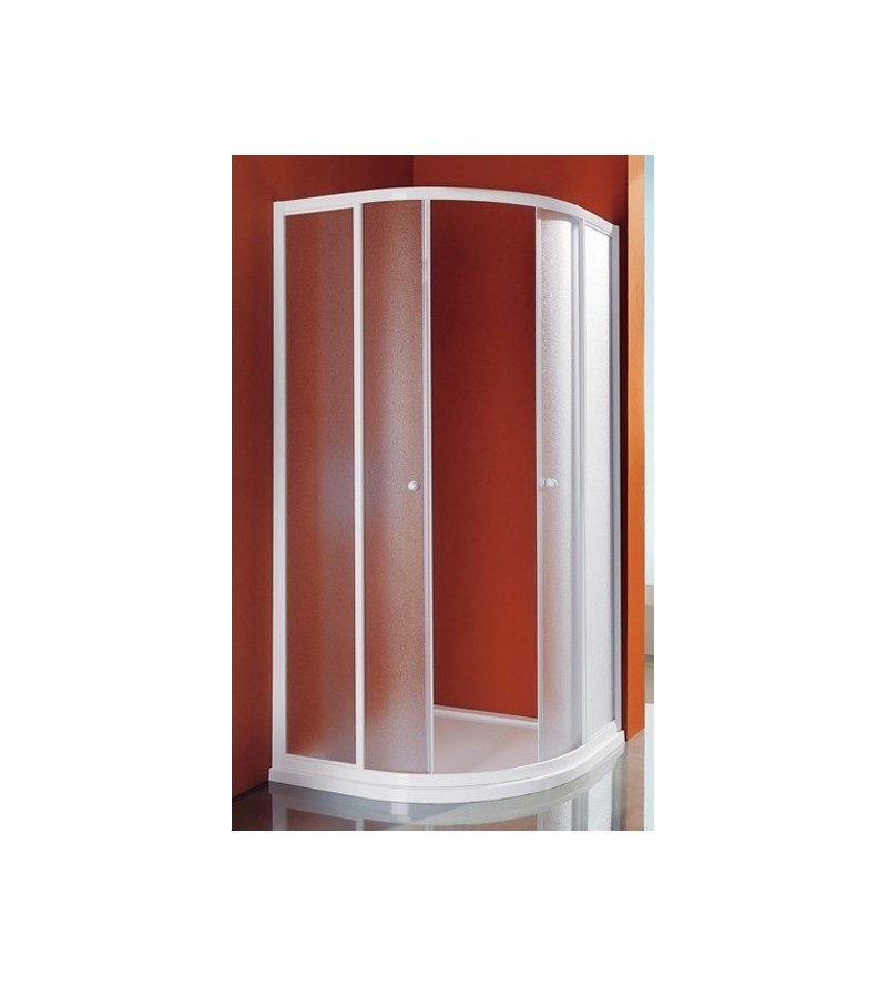 Rounded rectangular shower enclosure opening sliding doors Samo Ciao B2620