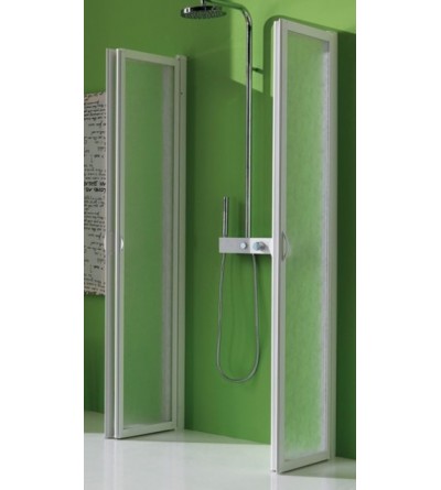 Curved Shower Enclosure PVC with Middle Opening and Folding Door