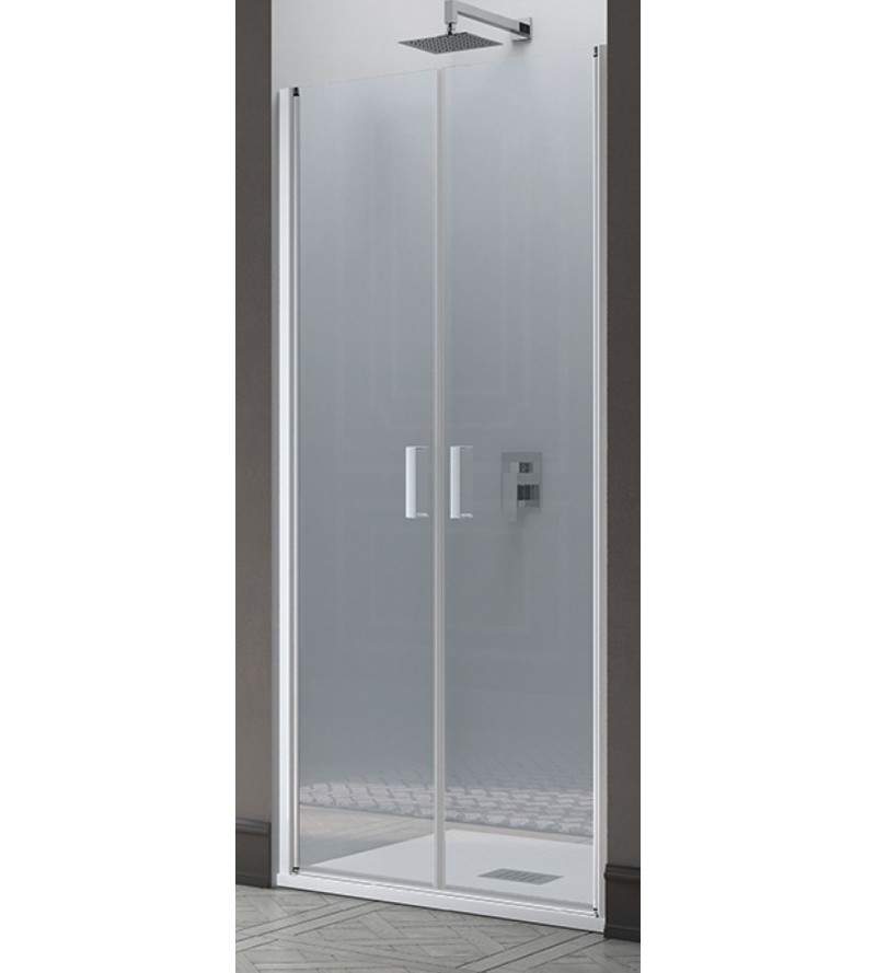 Ouverture de la porte de douche du carré avec portes battantes vers l'intérieur et vers l'extérieur Samo Polaris B3920