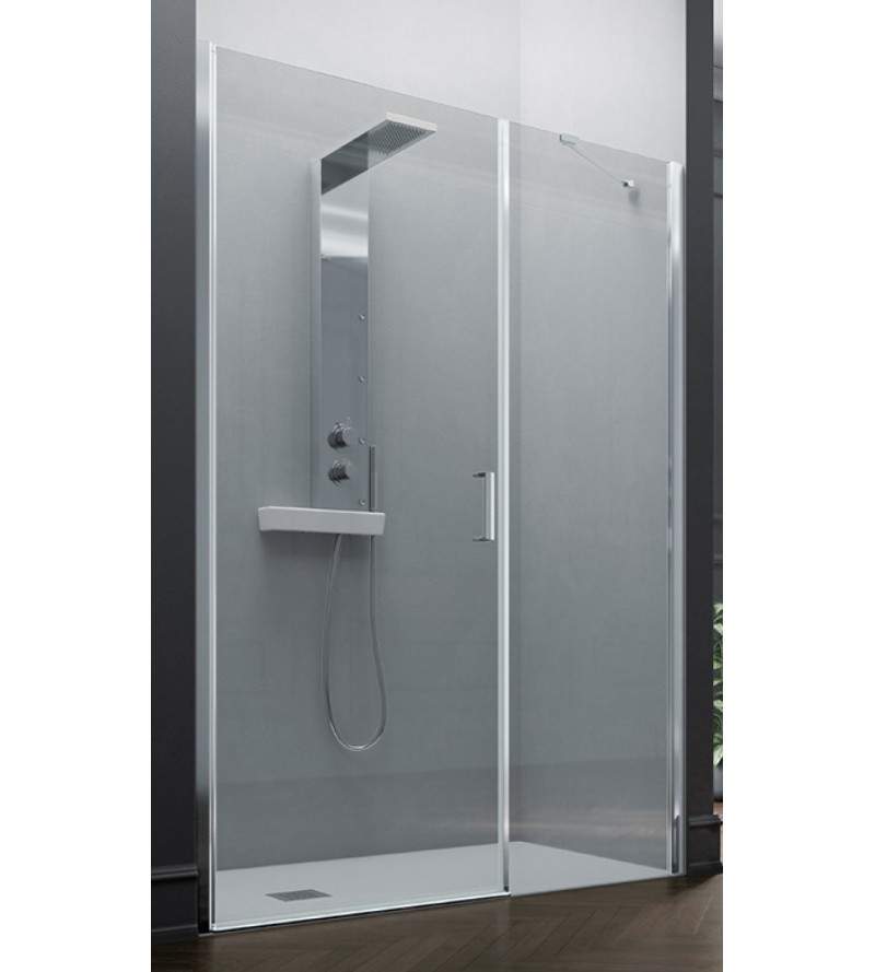 Apertura de puerta de ducha 1 puerta batiente y 1 puerta fija en línea Samo Polaris B3980