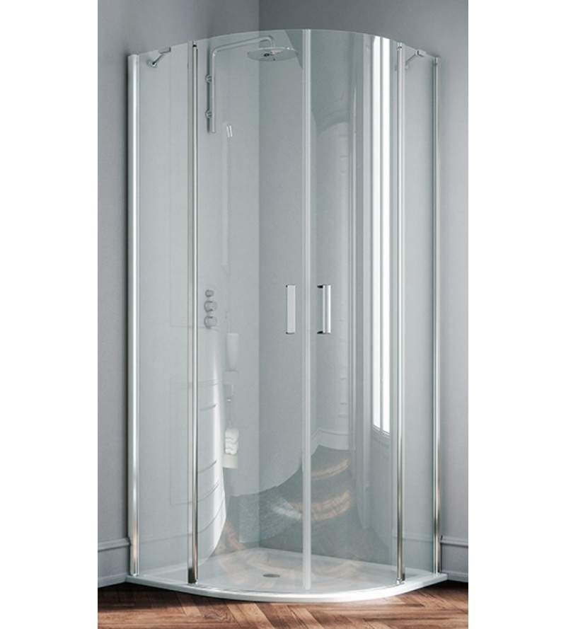 Round shower enclosure with 2 hinged doors opening inwards and outwards Samo Polaris B3965