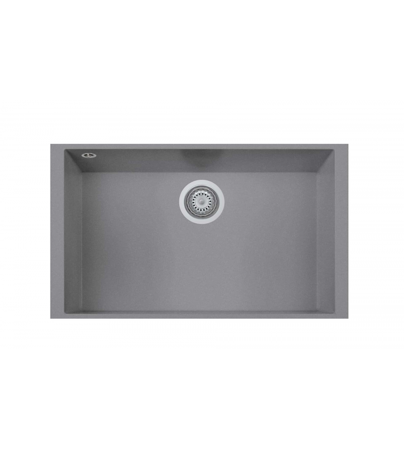 Sink in composite material, titanium color, undermount installation 76x45 Telma Cube ON7610ST72