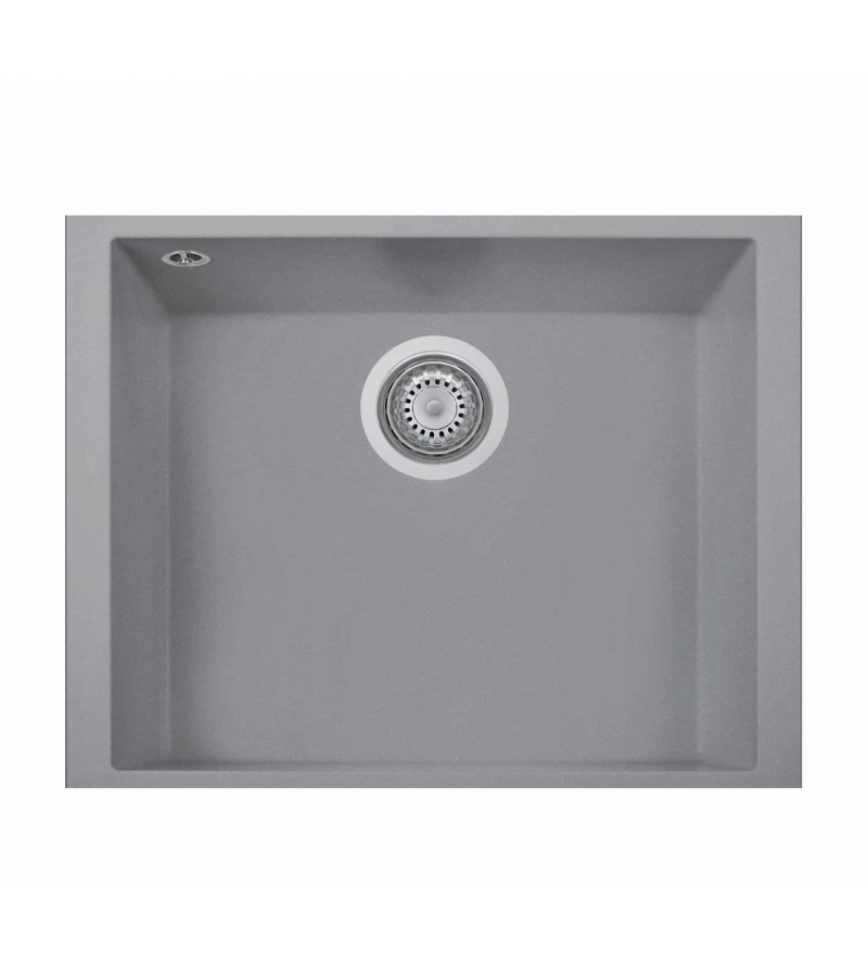 Sink in composite material, titanium color, undermount installation 56x45 Telma Cube ON5610ST72