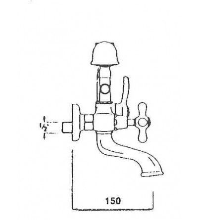 Bain douche art-déco 5 trous vertical avec inverseur et kit douche :  chromé, or, or rose