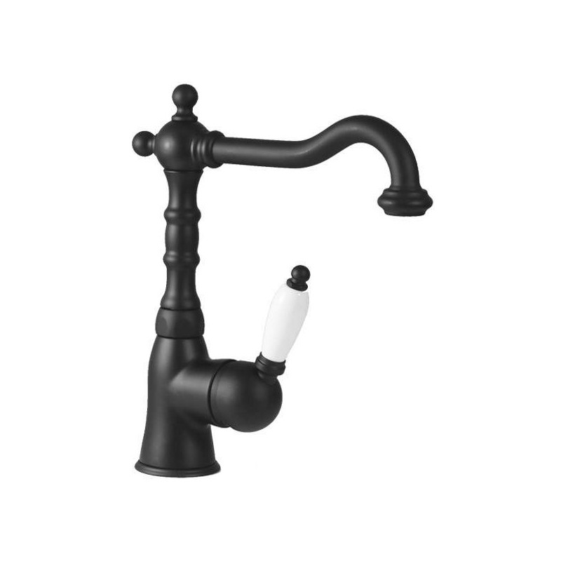 Mezclador de lavabo de baño de diseño retro en color negro Gattoni Orta 2742/27NO.OLD