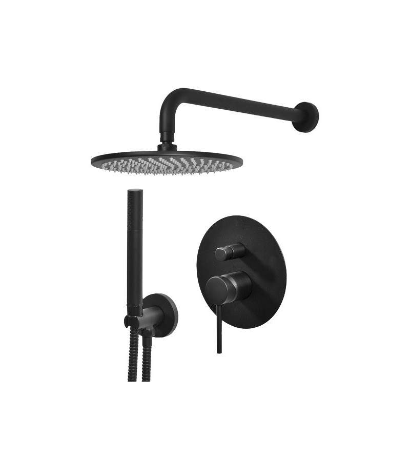 Shower set in matt black color Gattoni Easy 1490/PDNO