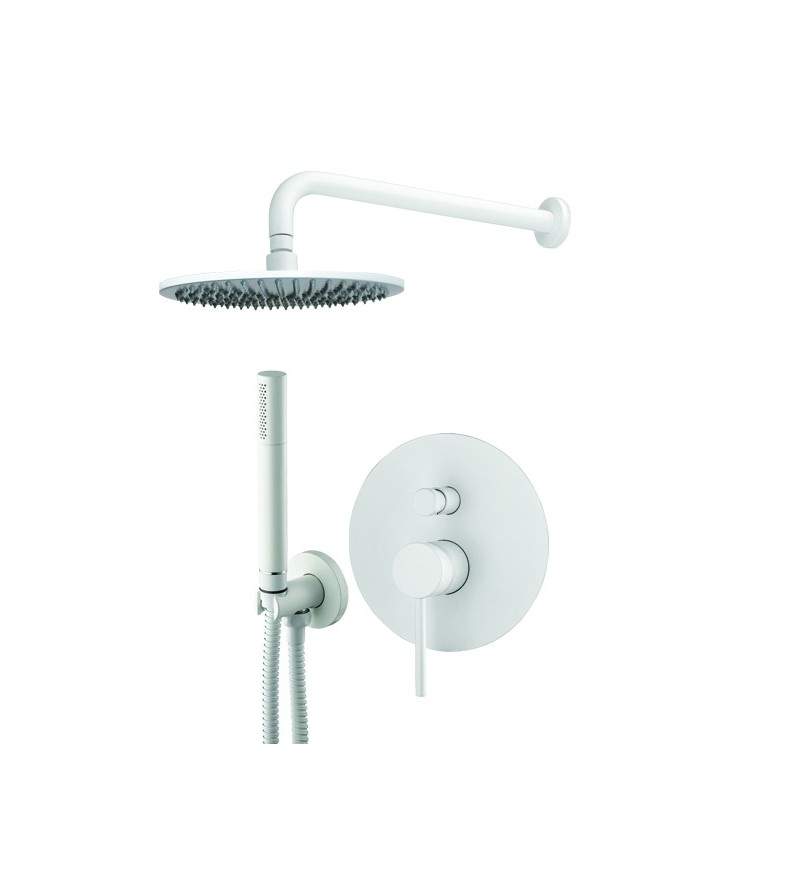 Duschset in gebürsteter matte weiße Farbe Gattoni Easy 1490/PDBO