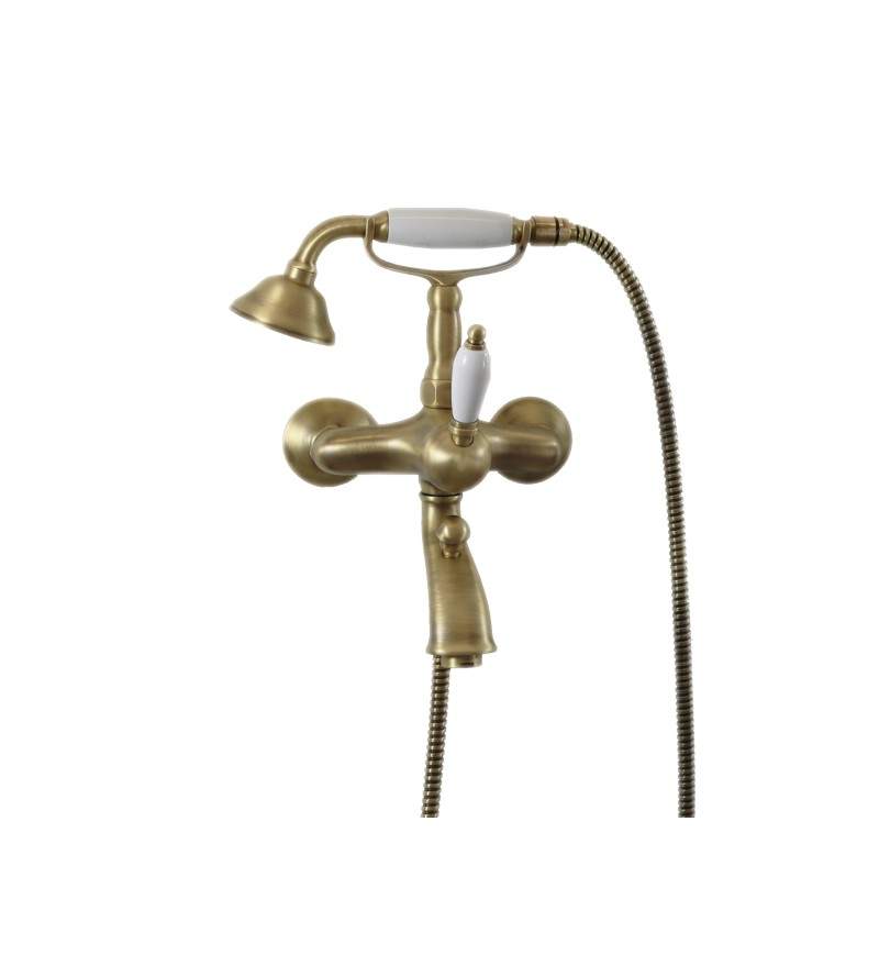 Miscelatore esterno vasca in colore bronzo antico con set doccia Gattoni Orta 2710/27VB.OLD