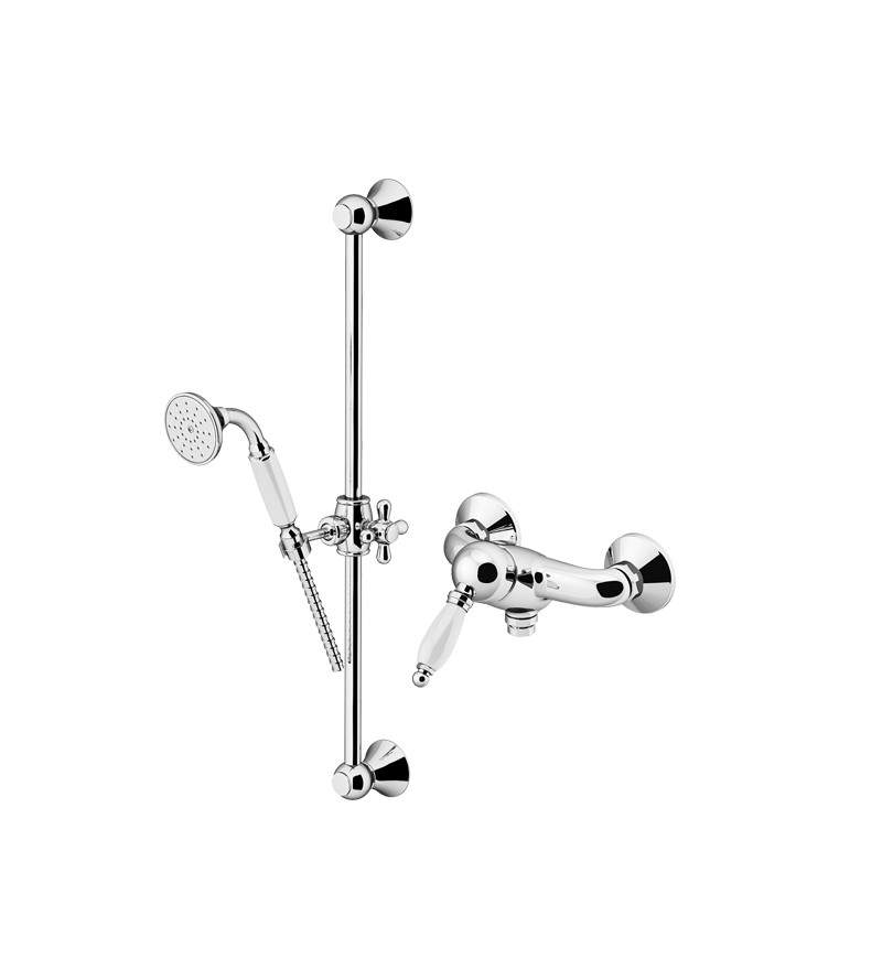 Mixer set with shower rail in chrome Gattoni Orta KT110/27C0.OLD