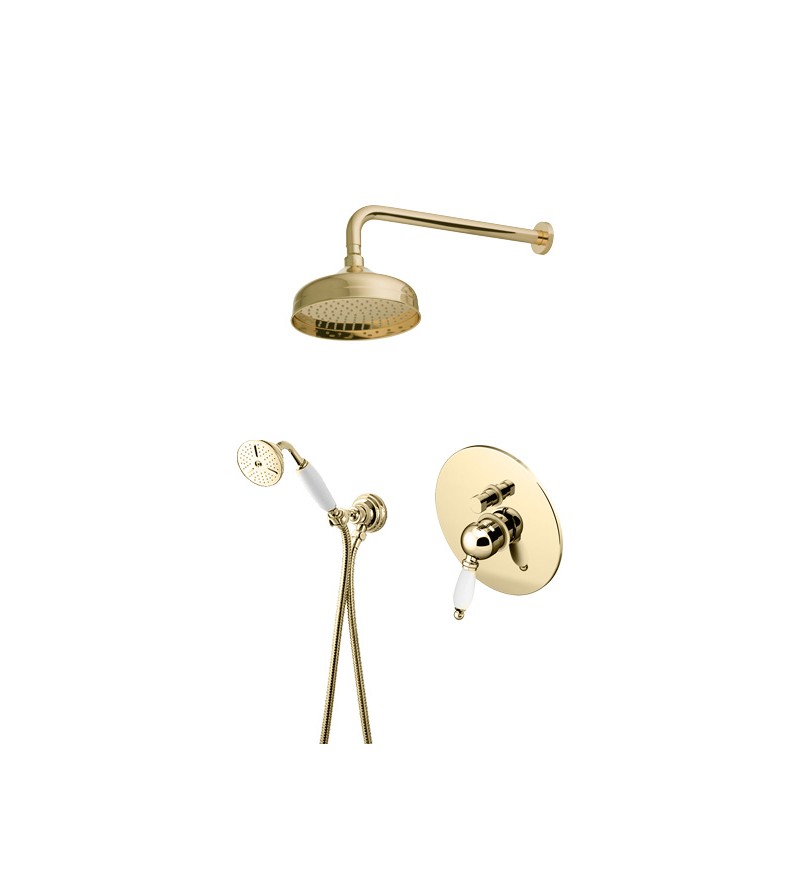 Complete shower kit in 24K gold color Gattoni Orta KT100/27D0.OL
