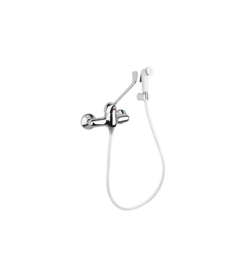 External shower mixer with white hygienic hand shower Idral Easy 02404
