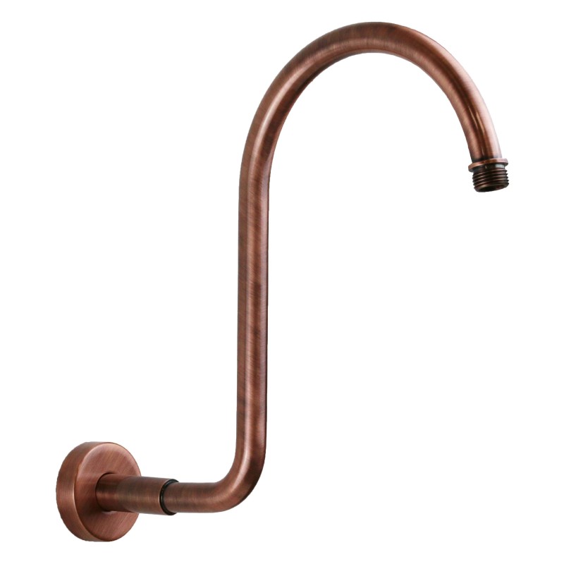 Round brass shower arm with copper finish 305 mm Sphera