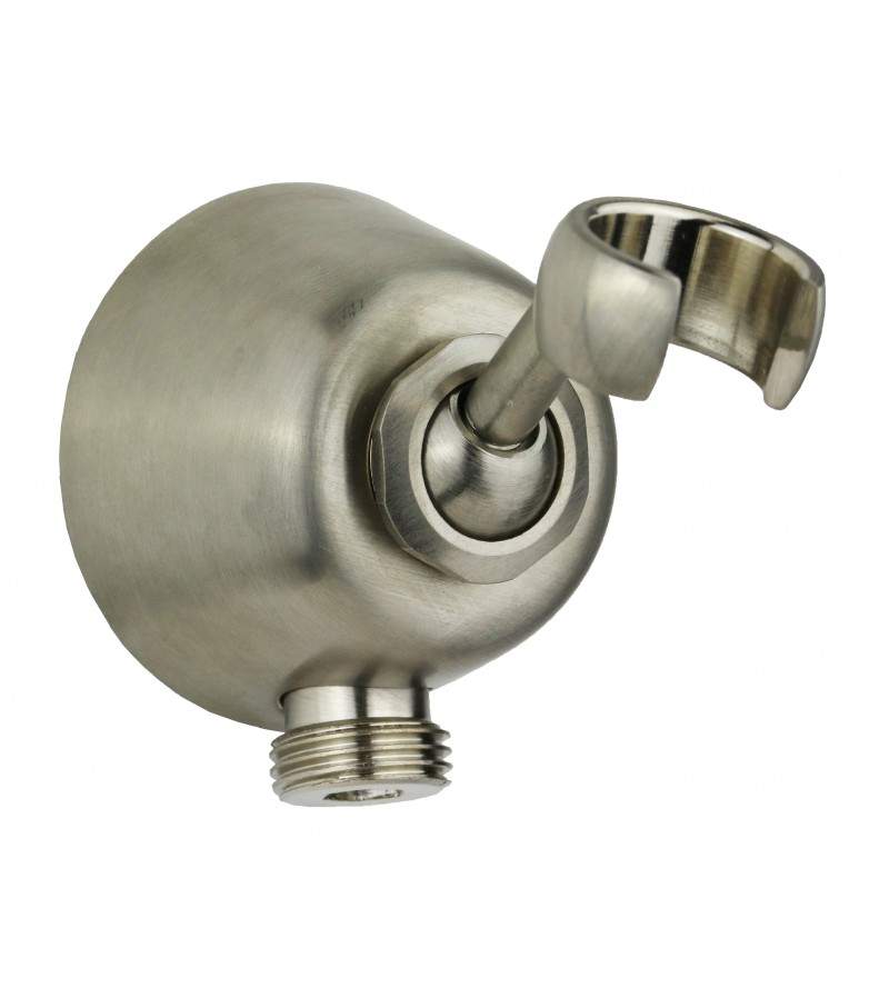 Water connection with shower holder in brass with brushed nickel finish Sphera