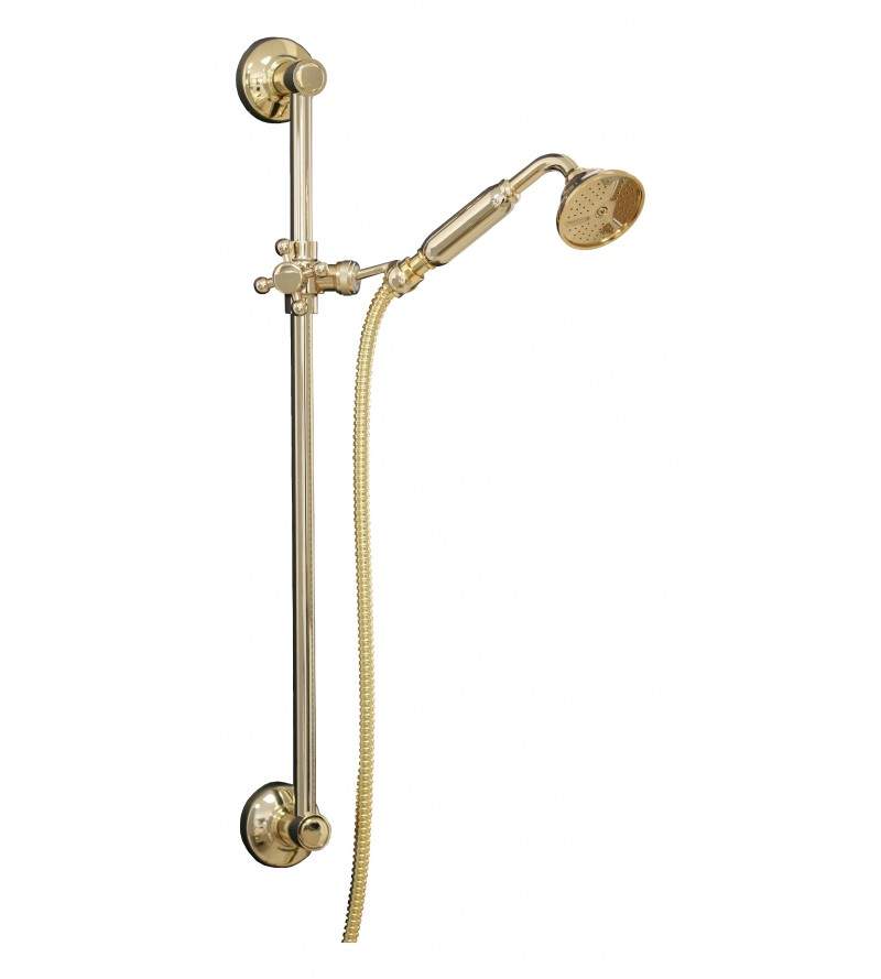 Antique style sliding rail with shower and flexible gold finish Sphera KING
