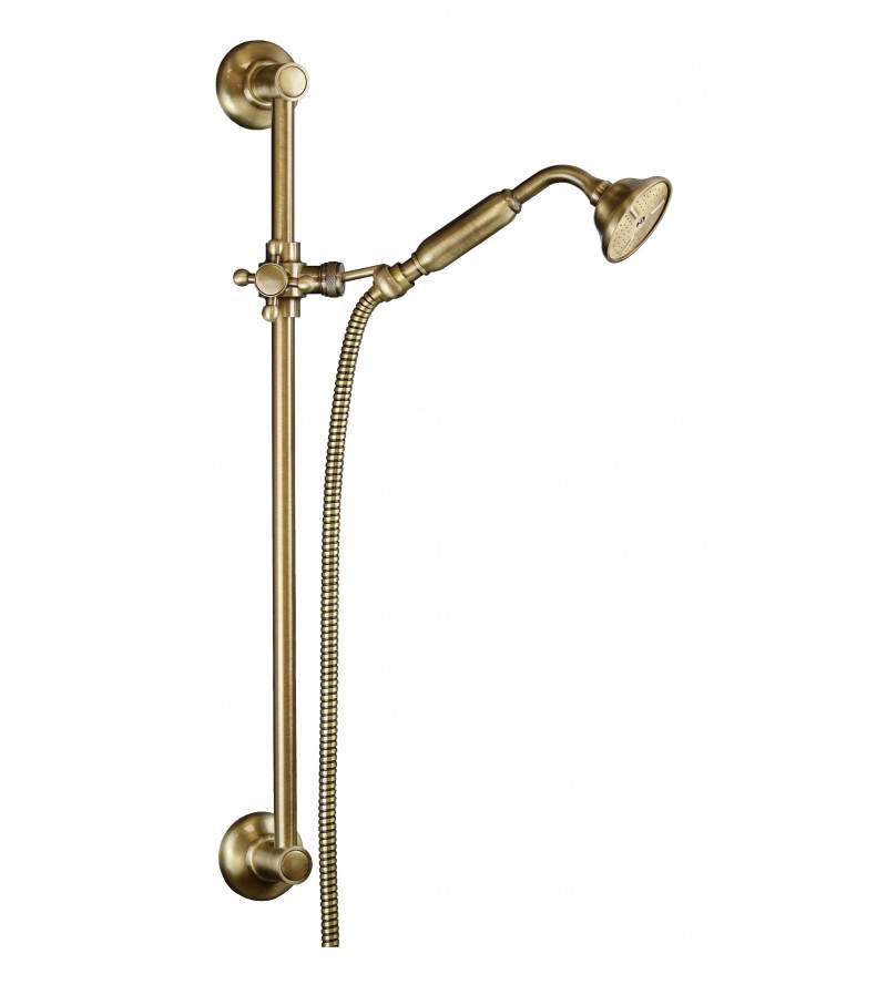 Riel deslizante de estilo antiguo con ducha y acabado bronce flexible Sphera KING