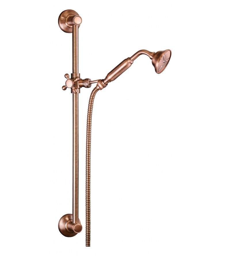 Antique style sliding rail with shower and flexible copper finish Sphera KING