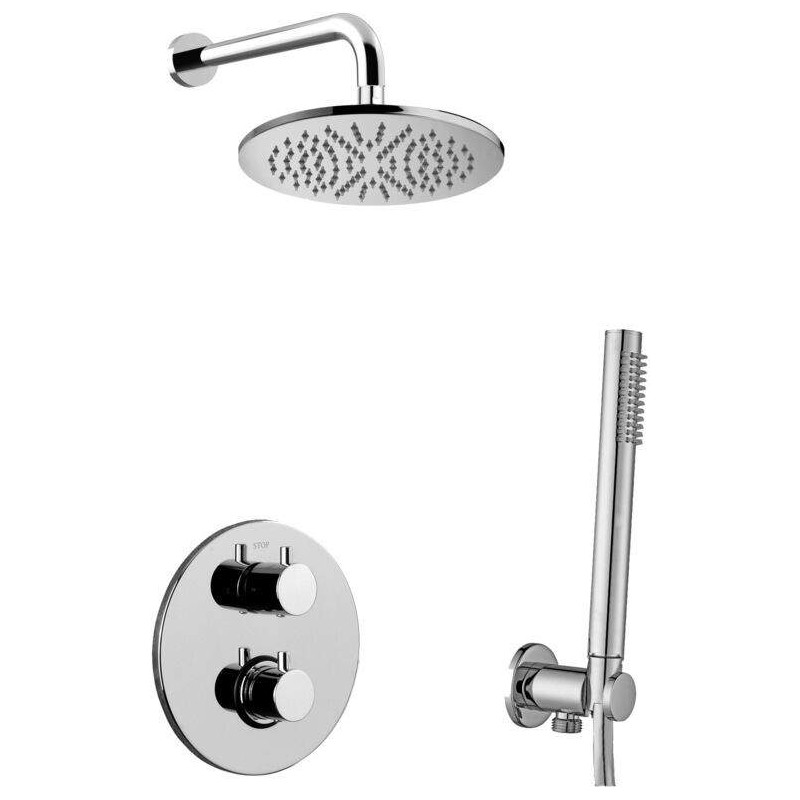 Shower solution complete with thermostatic mixer Paffoni Light KITLIQ018CR