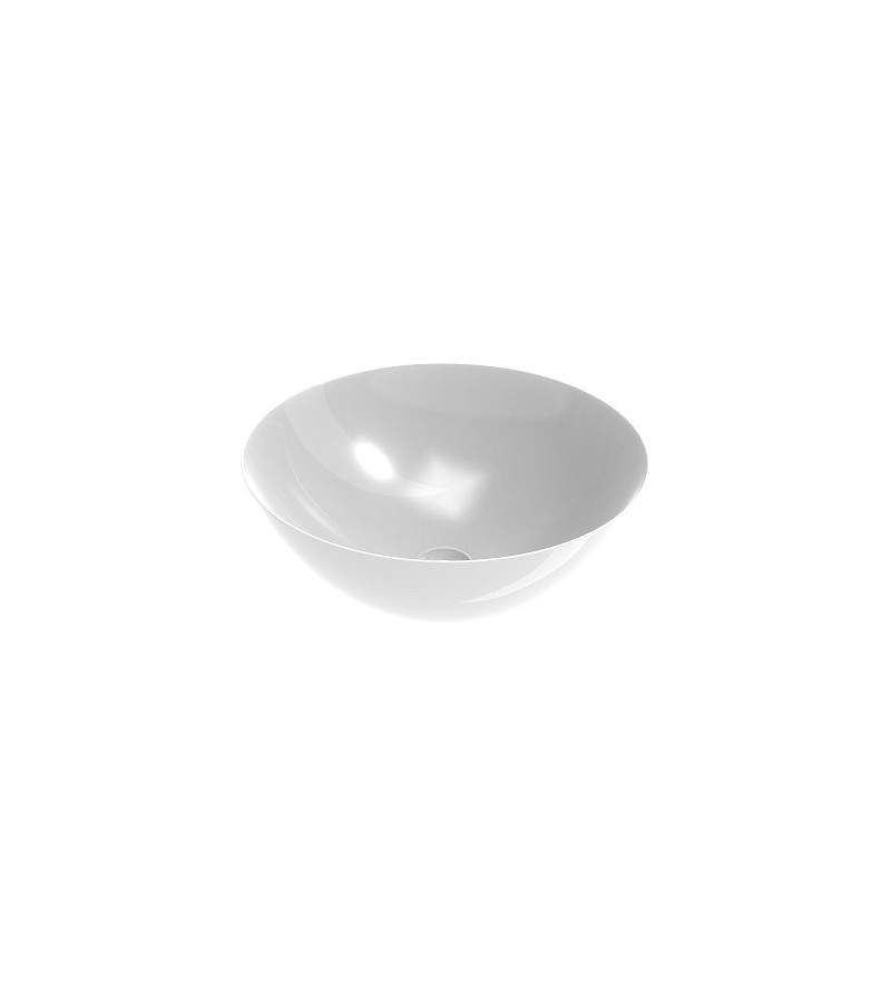 Lavabo d'appoggio in ceramica colore bianco lucido da 155x416 mm Ercos Musa BLCERLMUSA0001