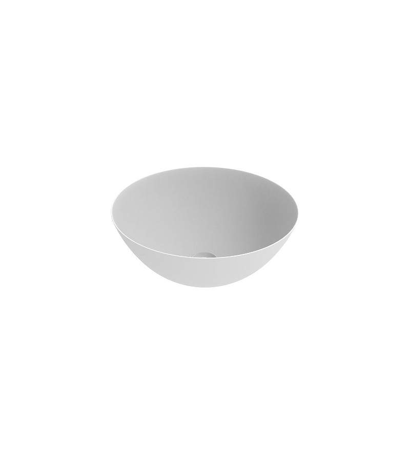 Matt white countertop washbasin with dimensions 416x155 mm Ercos Musa BLCEROMUSA0001