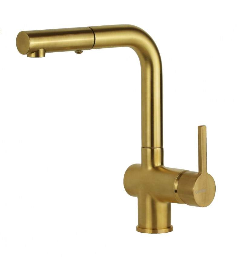 Kitchen sink mixer in brushed gold color Gattoni PC0405.SG