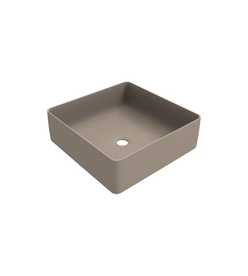 416x416 mm square countertop washbasin in matt cappuccino color Ercos Musa BLCERPMUSA0011