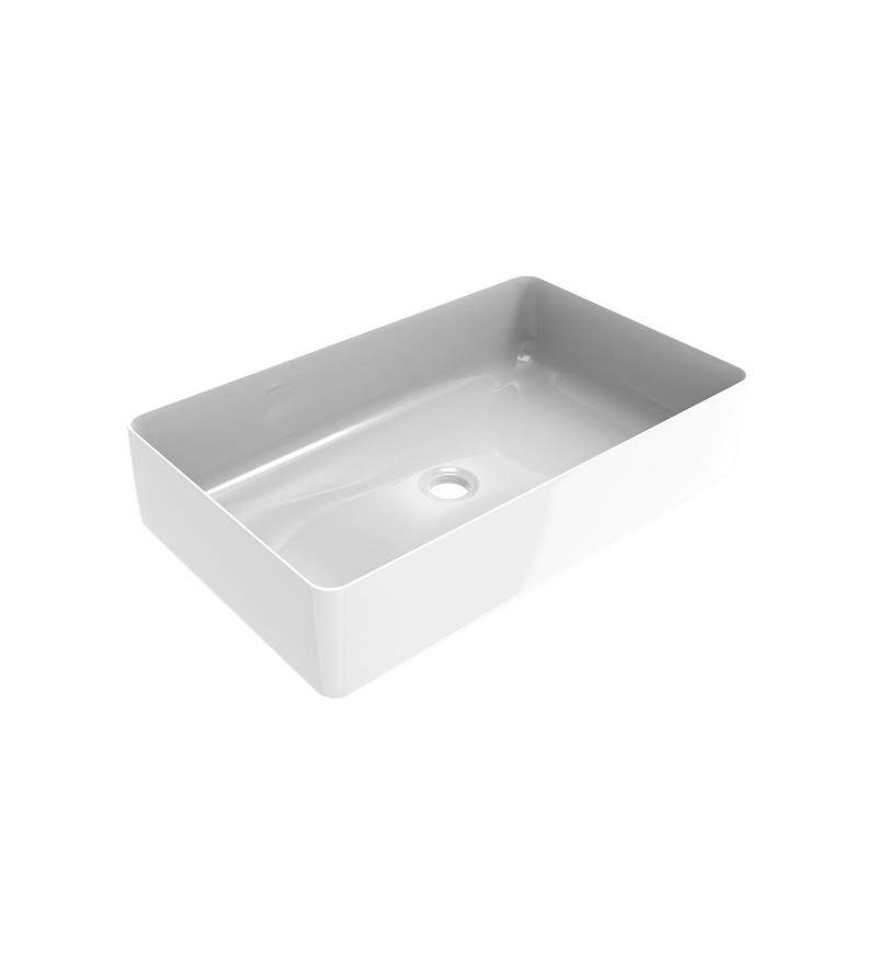 Rectangular countertop washbasin 580x360 mm glossy white color Ercos Musa BLCERLMUSA0012