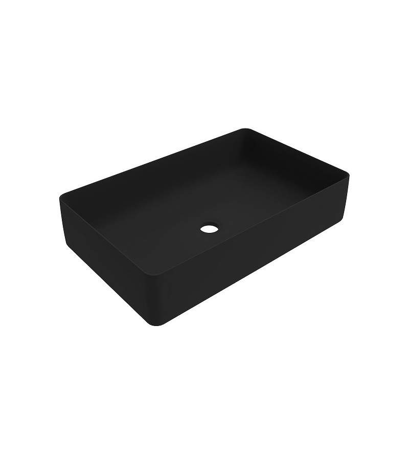 Rectangular countertop washbasin with dimensions 580x360 mm matt black color Ercos Musa BLCERNMUSA0012