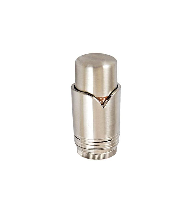 Testa termostatica colore acciaio spazzolato con sensore incorporato Arteclima 31012MA