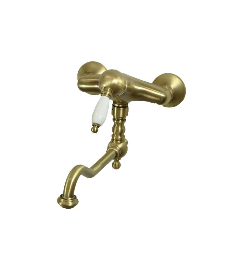 Kitchen sink mixer in bronze color with wall fixing Gattoni Orta Old 2762/27VB.OLD