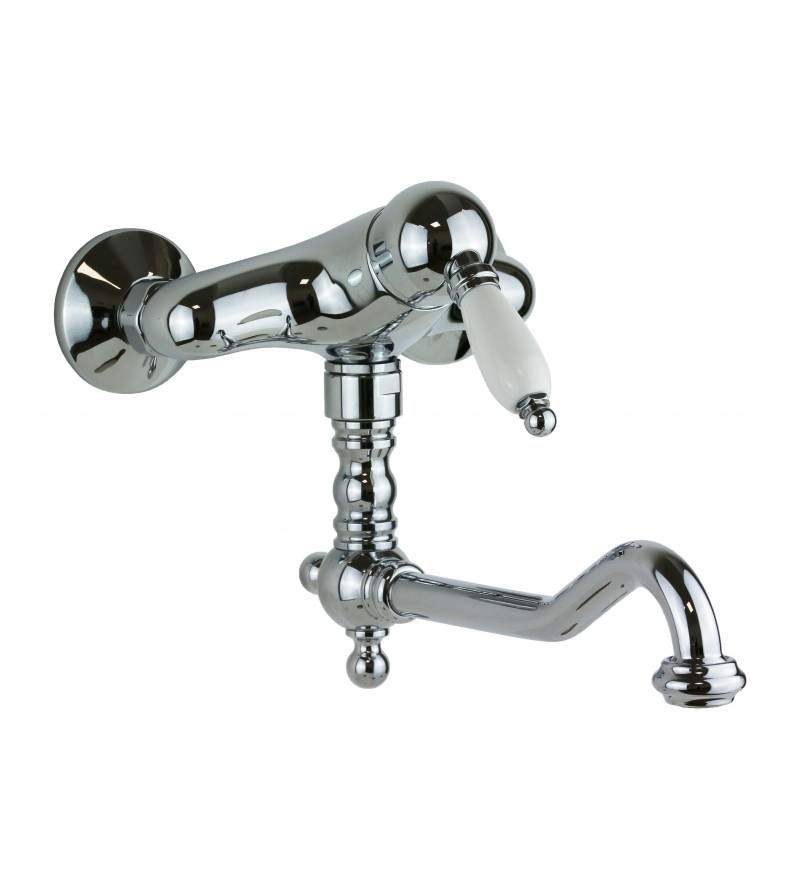 Wall-mounted kitchen sink mixer in chrome with long spout Gattoni Orta Old 2762/27C0.OLD