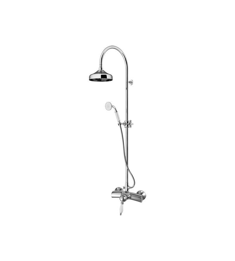Shower column in chromed brass with diverter and Ø202 mm shower head Gattoni Orta Old KT125/27C0.OLD