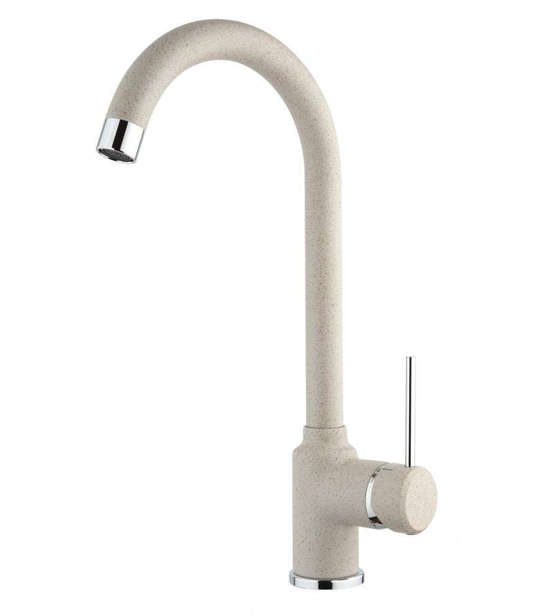 Kitchen sink mixer in oat granite with high adjustable spout Piralla Lion 0LI20104A21