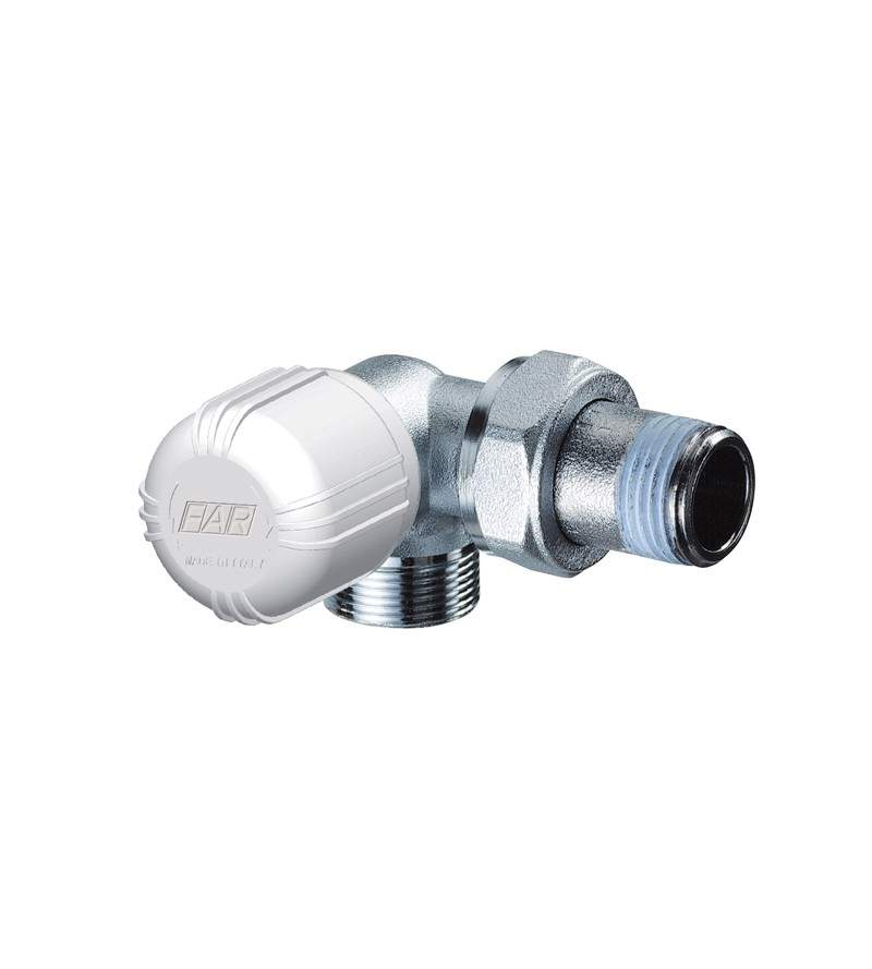 Chrome-plated thermostatic valve right-angled version 1617