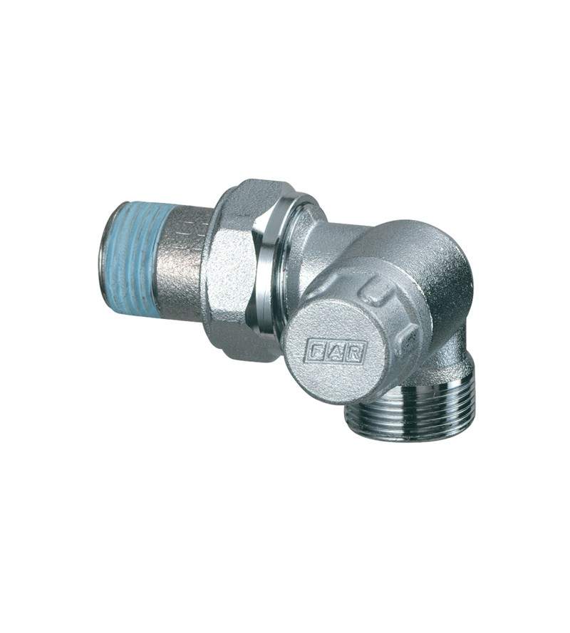 Chrome-plated lockshield valve left-angled version FAR 1116