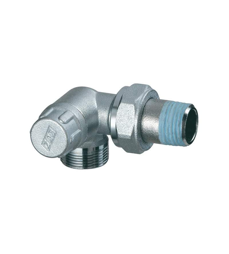 Chrome-plated lockshield valve right-angled version FAR 1127